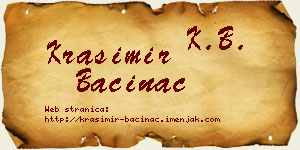Krasimir Baćinac vizit kartica